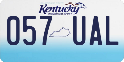 KY license plate 057UAL