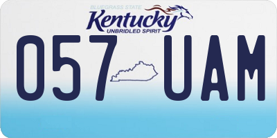 KY license plate 057UAM