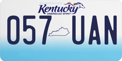 KY license plate 057UAN
