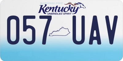 KY license plate 057UAV