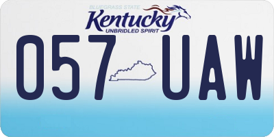 KY license plate 057UAW