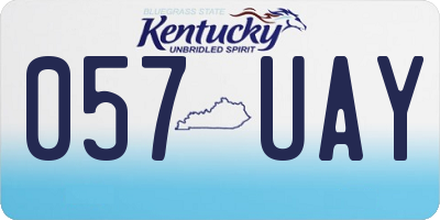 KY license plate 057UAY