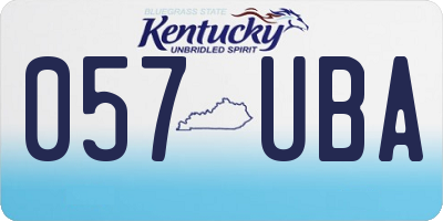KY license plate 057UBA