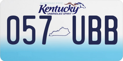 KY license plate 057UBB