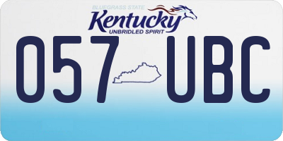 KY license plate 057UBC