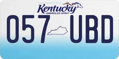 KY license plate 057UBD
