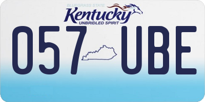 KY license plate 057UBE