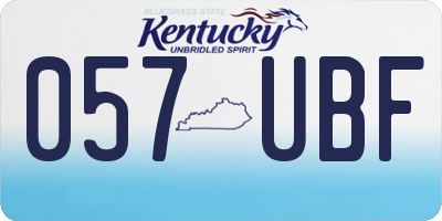 KY license plate 057UBF