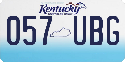 KY license plate 057UBG