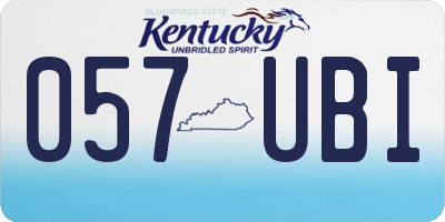 KY license plate 057UBI