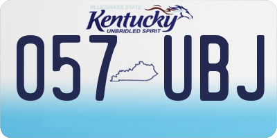 KY license plate 057UBJ
