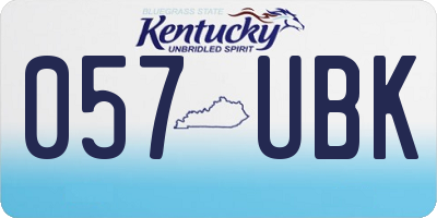 KY license plate 057UBK