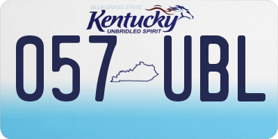 KY license plate 057UBL
