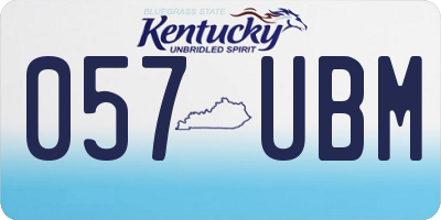 KY license plate 057UBM