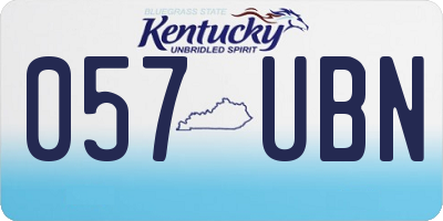 KY license plate 057UBN
