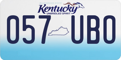 KY license plate 057UBO