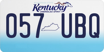 KY license plate 057UBQ