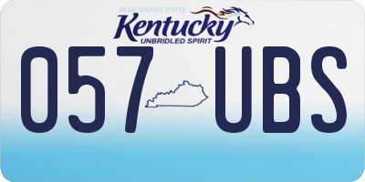 KY license plate 057UBS