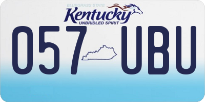 KY license plate 057UBU