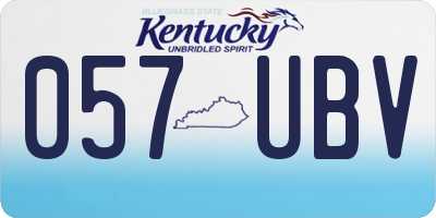 KY license plate 057UBV