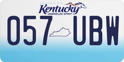 KY license plate 057UBW