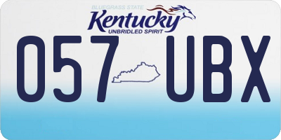 KY license plate 057UBX