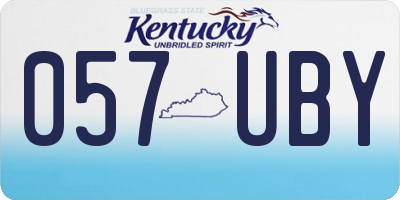 KY license plate 057UBY