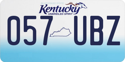 KY license plate 057UBZ