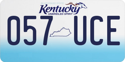 KY license plate 057UCE