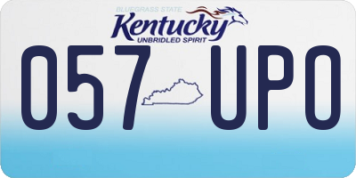 KY license plate 057UPO