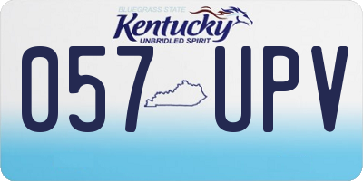 KY license plate 057UPV