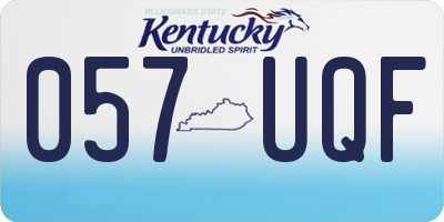KY license plate 057UQF
