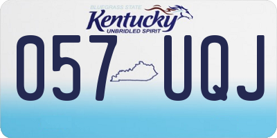 KY license plate 057UQJ
