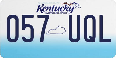 KY license plate 057UQL