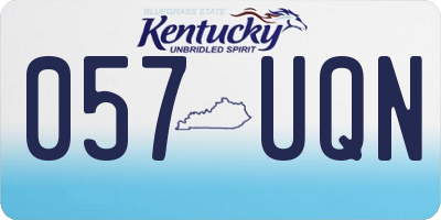 KY license plate 057UQN