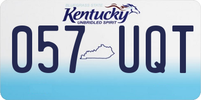 KY license plate 057UQT