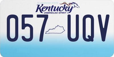 KY license plate 057UQV