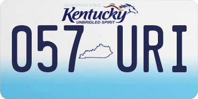 KY license plate 057URI
