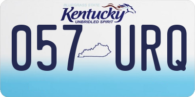 KY license plate 057URQ