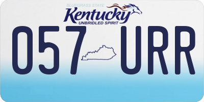 KY license plate 057URR