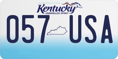 KY license plate 057USA