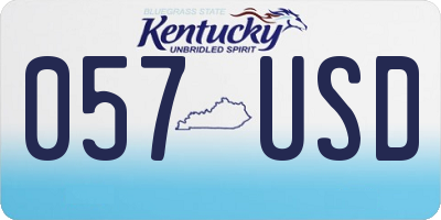 KY license plate 057USD
