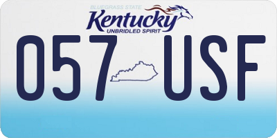 KY license plate 057USF