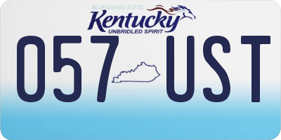 KY license plate 057UST