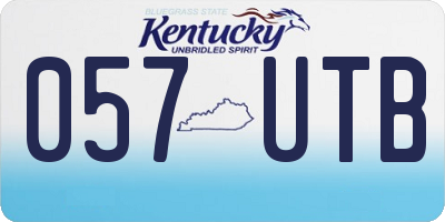 KY license plate 057UTB