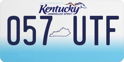 KY license plate 057UTF
