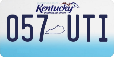 KY license plate 057UTI