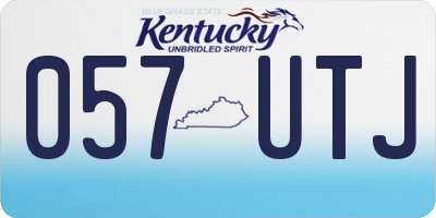 KY license plate 057UTJ