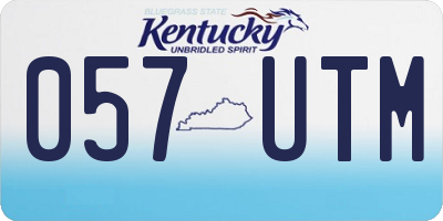 KY license plate 057UTM