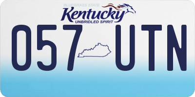 KY license plate 057UTN